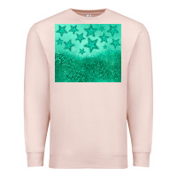 Pale Pink green glitter star Premium Sweatshirt - JahusDesignShop