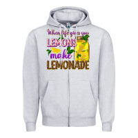 Heather Grey when life gives you lemons make lemonade Zipper Hoodie - texasbilliewilder