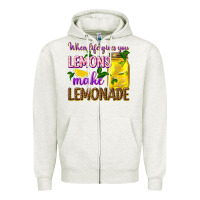 Oatmeal Heather when life gives you lemons make lemonade Zipper Hoodie - texasbilliewilder