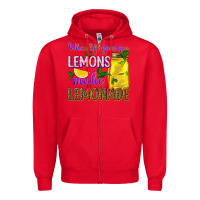 Red when life gives you lemons make lemonade Zipper Hoodie - texasbilliewilder