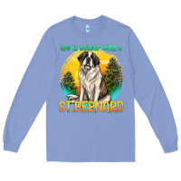 Colony Blue life is better with a st.bernard Long Sleeve Tee - texasbilliewilder