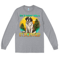 Heather Grey life is better with a st.bernard Long Sleeve Tee - texasbilliewilder