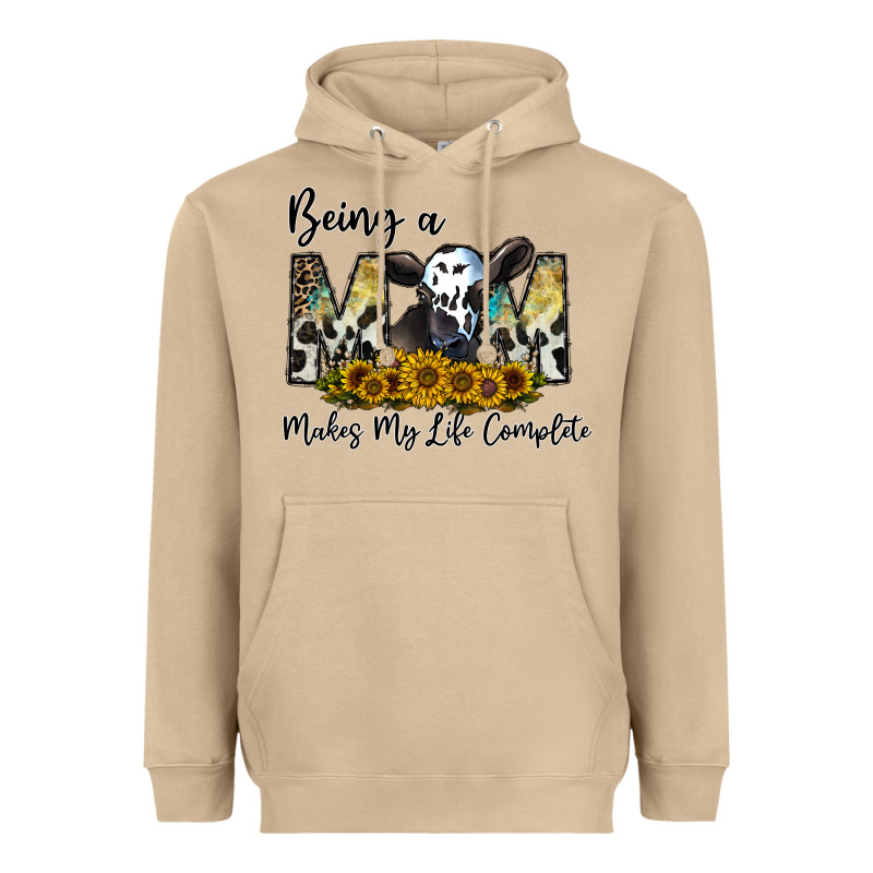 Being A Mom Makes My Life Complate Heavyweight Hoodie by CowhideDigitalArt | Teevron