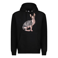 Black Sphynx Cat Premium Hoodie - LillyAllenDesigns