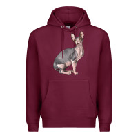 Burgundy Sphynx Cat Premium Hoodie - LillyAllenDesigns