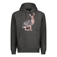 Charcoal Heather Sphynx Cat Premium Hoodie - LillyAllenDesigns