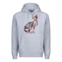 Heather Grey Sphynx Cat Premium Hoodie - LillyAllenDesigns