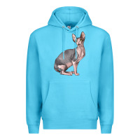 Ocean Blue Sphynx Cat Premium Hoodie - LillyAllenDesigns