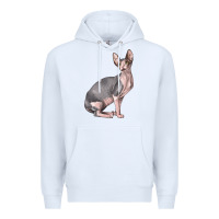 White Sphynx Cat Premium Hoodie - LillyAllenDesigns