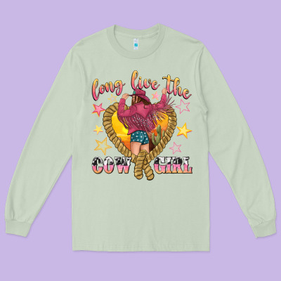 Long Live The Cowgirl Long Sleeve Tee Designed By Texasbilliewilder