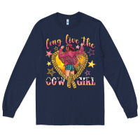 Navy long live the cowgirl Long Sleeve Tee - texasbilliewilder