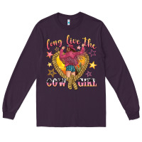 Plum long live the cowgirl Long Sleeve Tee - texasbilliewilder