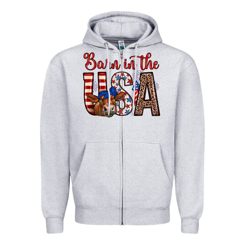 Barn In The Usa Zipper Hoodie by Zillion Design Studio | Teevron