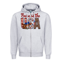Heather Grey barn in the usa Zipper Hoodie - Zillion Design Studio