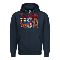 Navy barn in the usa Zipper Hoodie - Zillion Design Studio