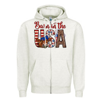 Oatmeal Heather barn in the usa Zipper Hoodie - Zillion Design Studio