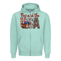 Seafoam barn in the usa Zipper Hoodie - Zillion Design Studio