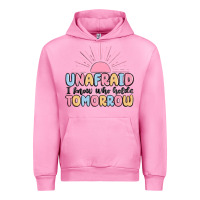 Fuchsia Pink unafraid i know who holds tomorrow Urban Hoodie - MaliasSmallBusiness