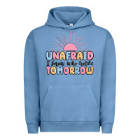 Pigment Pebble Blue unafraid i know who holds tomorrow Urban Hoodie - MaliasSmallBusiness