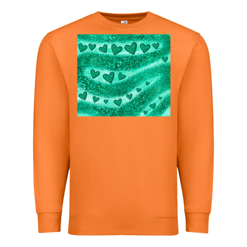 Green Glitter Heart Premium Sweatshirt by JahusDesignShop | Teevron