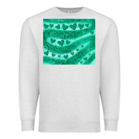 Oatmeal Heather green glitter heart Premium Sweatshirt - JahusDesignShop