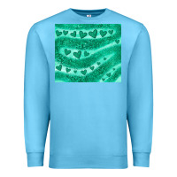 Ocean Blue green glitter heart Premium Sweatshirt - JahusDesignShop