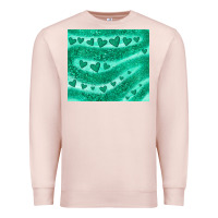 Pale Pink green glitter heart Premium Sweatshirt - JahusDesignShop