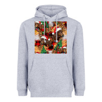 Heather Grey christmas horse leopard tartan Heavyweight Hoodie - FaDigitalArtStudio