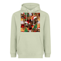 Matcha christmas horse leopard tartan Heavyweight Hoodie - FaDigitalArtStudio