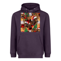 Plum christmas horse leopard tartan Heavyweight Hoodie - FaDigitalArtStudio