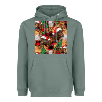 Sage christmas horse leopard tartan Heavyweight Hoodie - FaDigitalArtStudio