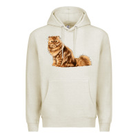 Oatmeal Heather Persian Cat Premium Hoodie - LillyAllenDesigns