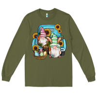 Army Green Easter Gnomes Egg Sunflowers Truck Long Sleeve Tee - RanaPortraitStore