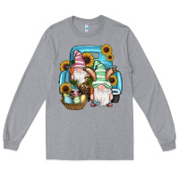 Heather Grey Easter Gnomes Egg Sunflowers Truck Long Sleeve Tee - RanaPortraitStore
