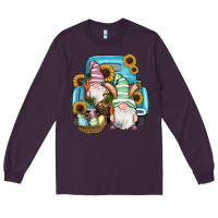 Plum Easter Gnomes Egg Sunflowers Truck Long Sleeve Tee - RanaPortraitStore