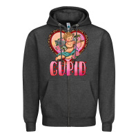 Charcoal Heather cupid heart Zipper Hoodie - RanaPortraitStore