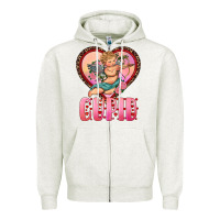 Oatmeal Heather cupid heart Zipper Hoodie - RanaPortraitStore