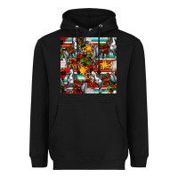 Black christmas horse leopard tartan Heavyweight Hoodie - FaDigitalArtStudio