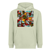 Matcha christmas horse leopard tartan Heavyweight Hoodie - FaDigitalArtStudio