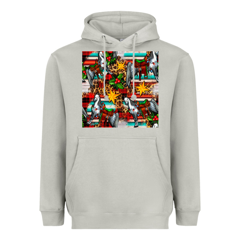 Christmas Horse Leopard Tartan Heavyweight Hoodie by FaDigitalArtStudio | Teevron