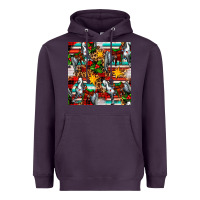 Plum christmas horse leopard tartan Heavyweight Hoodie - FaDigitalArtStudio