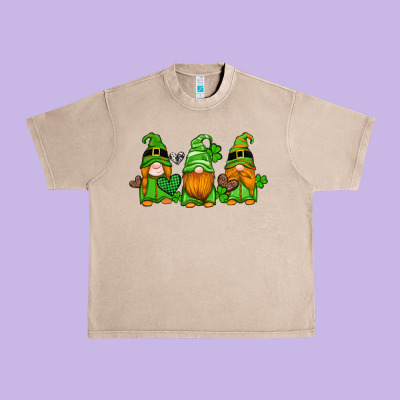 St Patricks Day Gnomes With Western Hearts And Shamrocks Urban Heavy Tee Designed By Artiststas