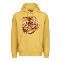 Antique Gold Persian Cat Face Premium Hoodie - LillyAllenDesigns