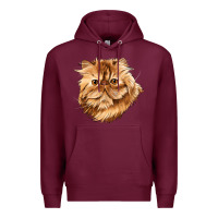 Burgundy Persian Cat Face Premium Hoodie - LillyAllenDesigns