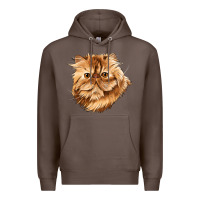 Coffee Persian Cat Face Premium Hoodie - LillyAllenDesigns