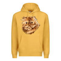 Mustard Persian Cat Face Premium Hoodie - LillyAllenDesigns