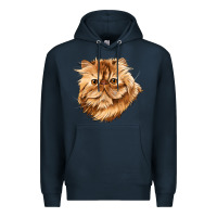 Navy Persian Cat Face Premium Hoodie - LillyAllenDesigns
