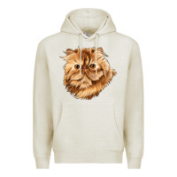Oatmeal Heather Persian Cat Face Premium Hoodie - LillyAllenDesigns