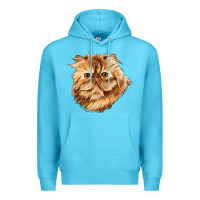 Ocean Blue Persian Cat Face Premium Hoodie - LillyAllenDesigns