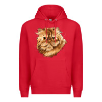 Red Persian Cat Face Premium Hoodie - LillyAllenDesigns